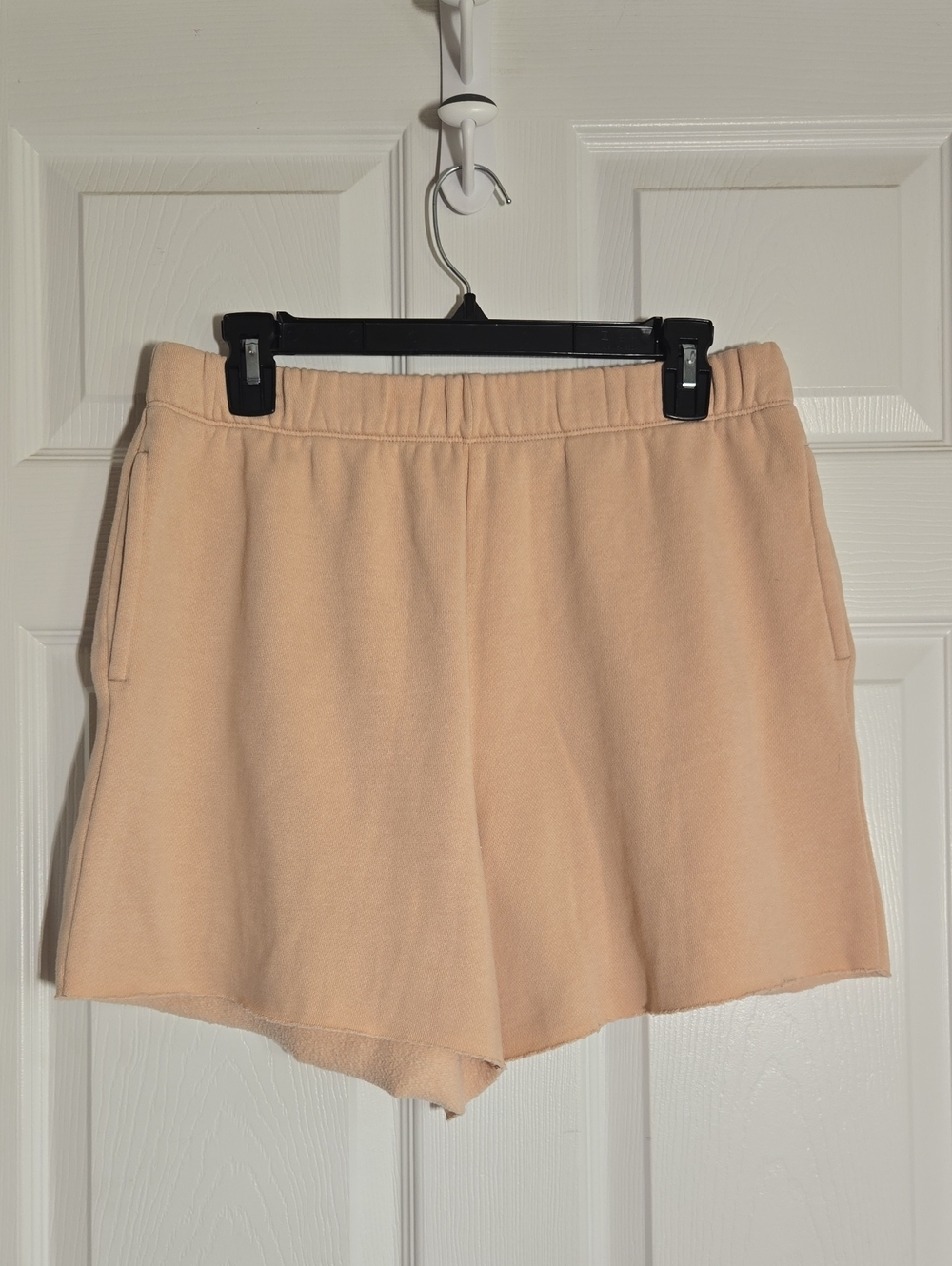 Aerie Tan Blush Pink Sweatpant Shorts with Elastic Waistband Pocket Size Medium